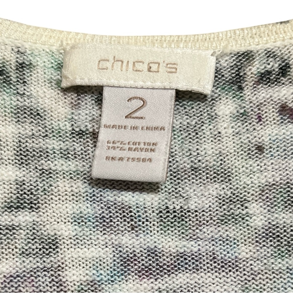 Chicos Women’s Lightweight Patterned Open Front D… - image 3